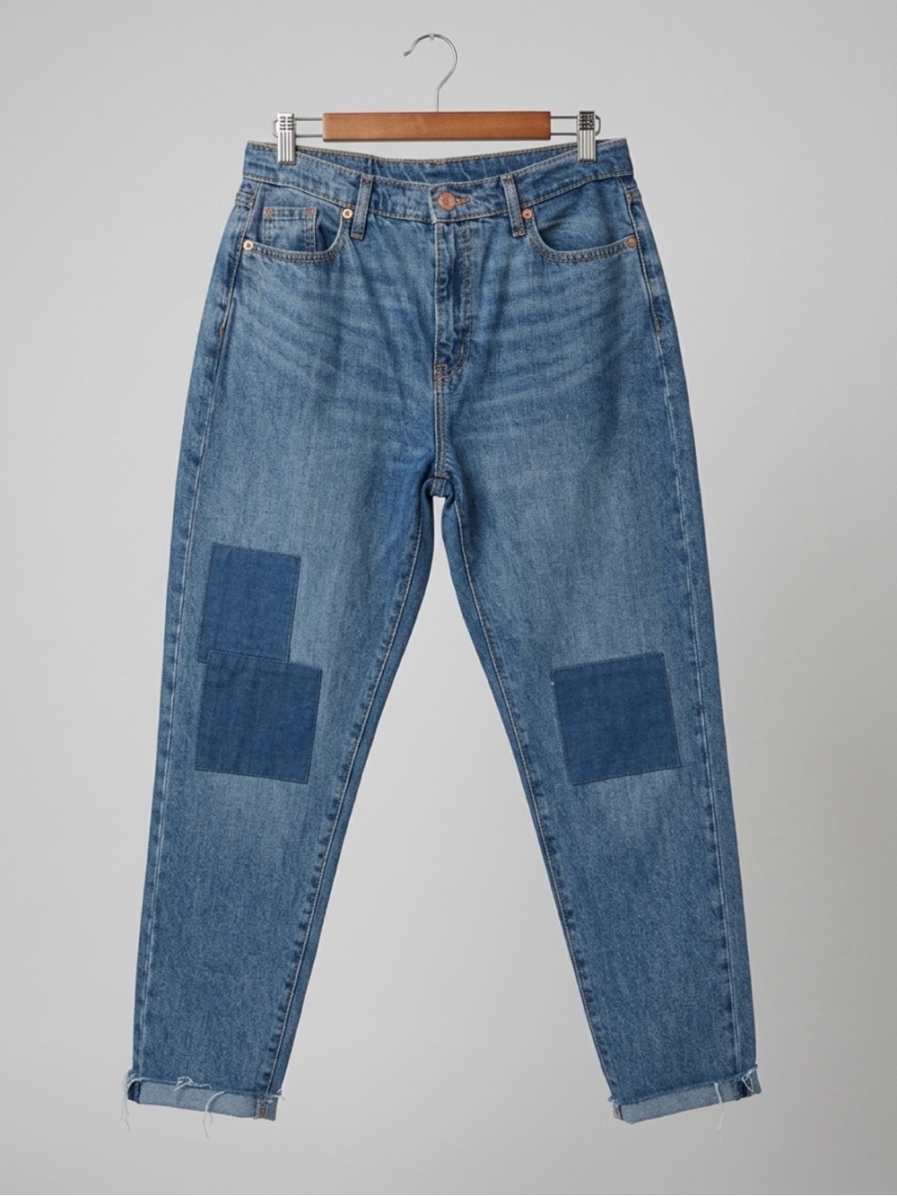 Universal Thread Patchwork Boyfriends Cotton Denim Jeans Medium Wash Size 6/28